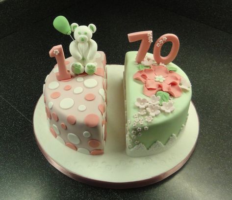 joint birthday cake. Great idea! Maybe aqua/white/red on boy side @ aqua/white/lavender on girl side? Shared Birthday Cake, Twin Birthday Cakes, Twins Cake, Train Cake, Birthday Cake Ideas, Boy Birthday Cake, Cake Images, Novelty Cakes, Cake Designs Birthday