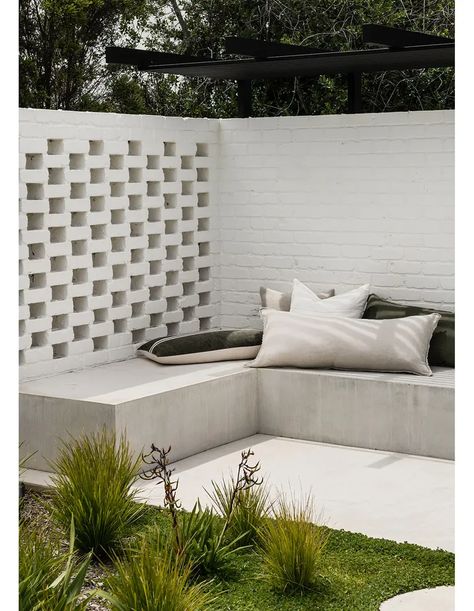 A Coastal Family Home For Furniture Designers Breeze Block Wall, Life By The Sea, Mim Design, Garden Seat, The Local Project, Coastal Homes, By The Sea, Outdoor Seating, Celebration Of Life