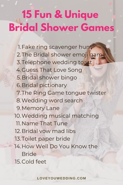 Bridal Party Games Funny, Bridal Shower Activities Interactive, Bridal Shower Games With Groom, Bridal Shower Game Ideas Activities, Bridal Shower List Of Things To Do, Co Ed Bridal Shower Games, Virtual Bridal Shower Games, Bridal Shower Unique Ideas, Fun Bridal Shower Games Hilarious