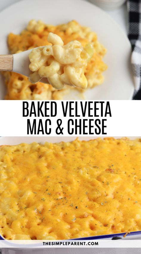 Baked Velveeta Mac and Cheese (Creamiest, Cheesiest, Easiest!) Mac And Cheese With Velveeta And Cheddar, Mac And Cheese Made With Velveeta, Velveeta Mac And Cheese Stovetop, Quick And Easy Mac And Cheese Recipes, Macaroni And Cheese Using Velveeta, Backed Mac, Velveeta Mac N Cheese, Baked Velveeta Mac And Cheese, Velveeta Cheese Recipes