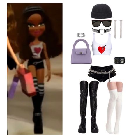 Bratz Rock Angelz Inspired Outfits, Bratz Rock Angelz Outfits, Bratz Outfit Ideas, Spooky Fits, Bratz Aesthetic Outfit, Bratz Party, Bratz Rock Angelz, Chic Autumn Outfits, Bratz Outfit