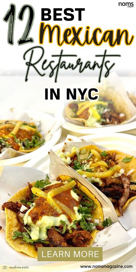 Embark on a flavorful journey through NYC's Mexican culinary scene by checking out our curated list. Stay updated on thriving food locations by reading our regular blogs. Don't miss the chance to savor the rich flavors of Mexico in the heart of NYC! Authentic Tacos, Food Nyc, Travel Nyc, Restaurants In Nyc, Best Mexican Restaurants, Mexican Recipe, Los Tacos, Mexican Restaurants, Best Mexican Recipes