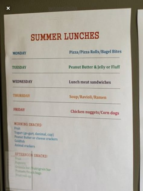 Lunch Schedule, Lunch Plan, Kids Summer Schedule, Summer Rules, Activity List, Summer Lunches, Lunch Planning, Summer Schedule, Summer Fun For Kids