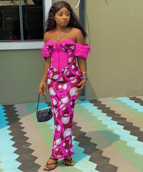 Nigerian Dress Styles, Long Gown Styles, Nigerian Outfits, Ankara Dress Designs, Ankara Long Gown, Classy Short Dresses, Stylish Naija, Ankara Long Gown Styles, African Prom Dresses