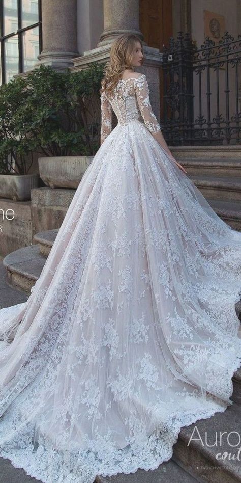 Wedding Dress Cinderella, Wedding Dresses Muslim, Long Sleeve Wedding Dress Lace, Lace Wedding Dresses, Princess Wedding Dresses, Princess Wedding, Best Wedding Dresses, Beautiful Wedding Dresses, Ball Gowns Wedding