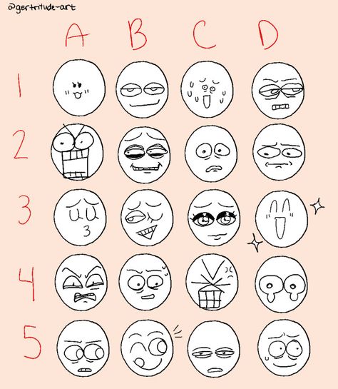 Determined Face Drawing, Silly Cartoon Faces, Silly Faces Drawing Facial Expressions, Silly Face Expression, Emotion Chart Drawing, Silly Faces Drawing, Emotions Drawing, Thinking Face, Chaotic Art