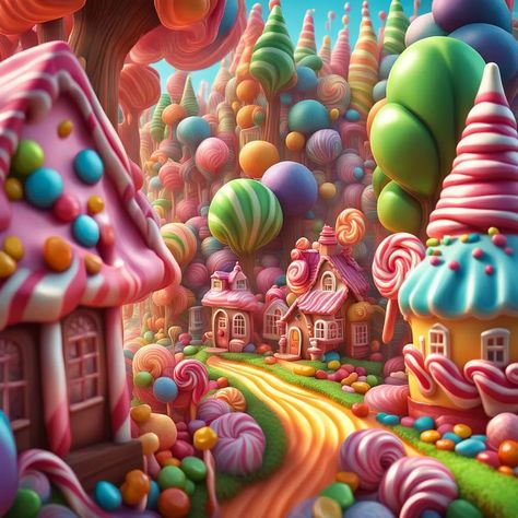 Yummy Candy Wonderland - AI Generated Artwork - NightCafe Creator Candy Wonderland, Yummy Candy, Fantasy Worlds, Candy Art, Cafe Logo, Art Generator, Free Fun, Candy Land, Fantasy Landscape