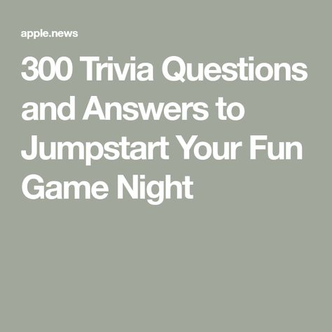 300 Trivia Questions and Answers to Jumpstart Your Fun Game Night Womens Trivia Questions, Trivia Night Questions And Answers, Pyramid Game Show Questions, Trivia Themes Ideas, Name That Tune Game For Seniors, Diy Trivia Night, Family Trivia Questions And Answers, Free Trivia Questions And Answers, General Trivia Questions And Answers