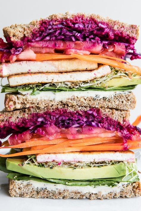 Rainbow Sandwich, Beet Sandwich, Cake 2023, V Happy, Hummus Sandwich, Tofu Sandwich, Pride Weekend, Colour Spectrum, Plant Based Lunch