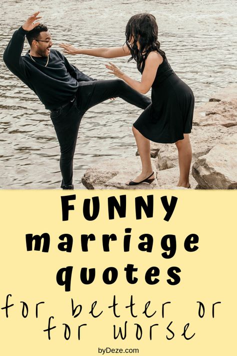 65 Funny Quotes On Marriage to make you and your husband or wife laugh. Also to give you inspiration for wedding toasts or social media (instagram or twitter) posts. #quotes #quotesonwedding #marriagequotes #marriedlife #marry #marriagetips #sayings #funnyquotes Married Advice Quotes, Happy Wife Happy Life Quotes Marriage, Finally Married Quotes, Hilarious Anniversary Quotes, Funny Quotes About Husband And Wife, Quote On Marriage, What To Say To Husband On Anniversary, Wife Is Always Right Quotes Funny, Wedding Quotes And Sayings Funny