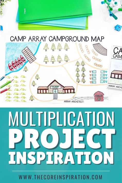 Get math project inspiration and check out this camping themed multiplication project! This project using arrays is a great fit for 3rd grade and 4th grade math. Make it a part of guided math, math workshop, or as a stand alone lesson! Project based learning is a great way for kids to make connections between math and the real world. Read more here! Math Project Ideas, Third Grade Projects, Fun Math Projects, Project Based Learning Elementary, Math Camp, Project Based Learning Math, Properties Of Multiplication, 3rd Grade Activities, Teaching Multiplication