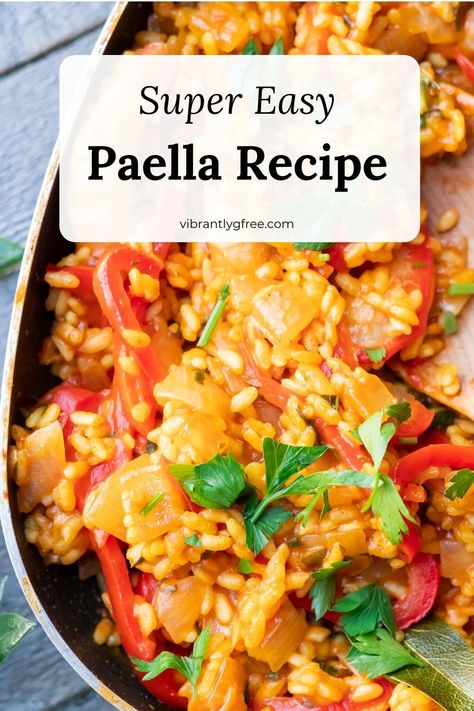 Easy Paella Recipe, Shrimp Paella Recipe, Blackstone Ideas, Paella Recipes, Cranberry Rice, Vegan Paella, Spanish Paella Recipe, Shrimp Paella, Easy Paella