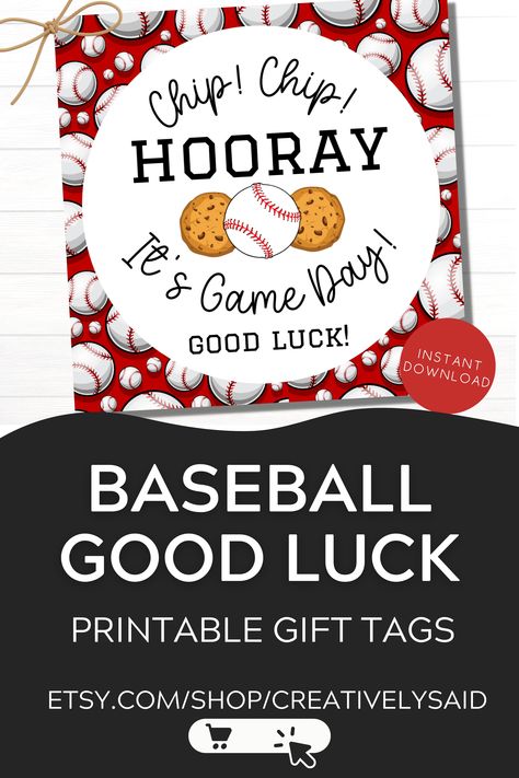 Treats For Baseball Team Snacks Ideas, Baseball Game Treats, Baseball Goodie Bags For Players, Good Luck Baseball, Travel Baseball Mom, Baseball Treats, Baseball Snacks, Team Mom Baseball, Printable Baseball