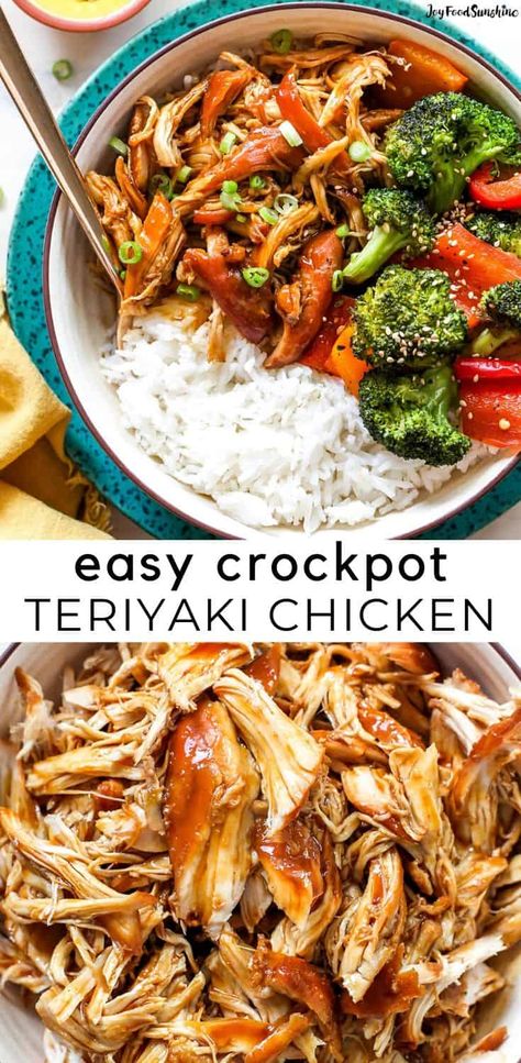 Crockpot Teriyaki Chicken, Crockpot Teriyaki, Teriyaki Chicken Recipe, Teriyaki Chicken Crock Pot, Fried Veggies, Chicken Teriyaki Recipe, Recipes Crockpot, Health Dinner Recipes, Think Food