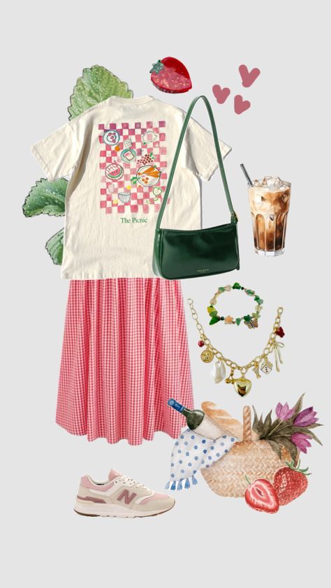 Teacher Appropriate Outfits, Artsy Style Outfits, Picnic Outfit Summer, Strawberry Picnic, Picnic Outfit, Downtown Outfits, Artsy Style, Confident Style, Funky Outfits