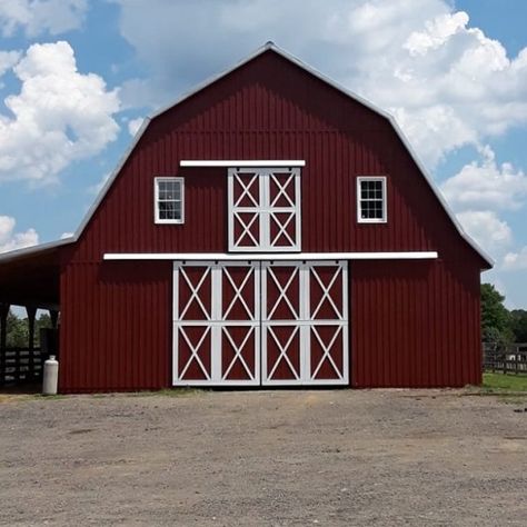 Rustic Red SW 7593 - Timeless Color Paint Color - Sherwin-Williams Rustic Red Paint, Victorian House Colors, Barn Remodel, Exterior Door Colors, Paint Trim, Red Paint Colors, Shop Exterior, Red Houses, Painted Bunting