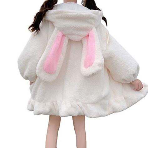 Bunny Ear Hoodie, Hoodies For Teens, Kawaii Hoodies, Top Cosplay, Fluffy Rabbit, Bunny Hoodie, Hoodie Jumper, Loose Outfit, Bunny Ear