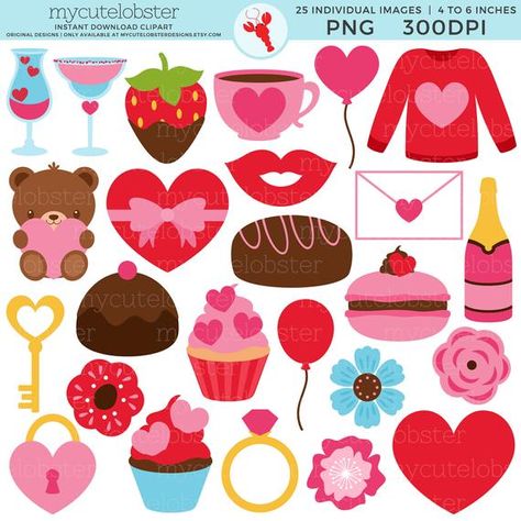 Ring Bear, Valentines Day Clipart, Valentine Clipart, Letter Balloons, Love Hearts, Cookie Designs, Love Letter, Digital Sticker, Digital Planner