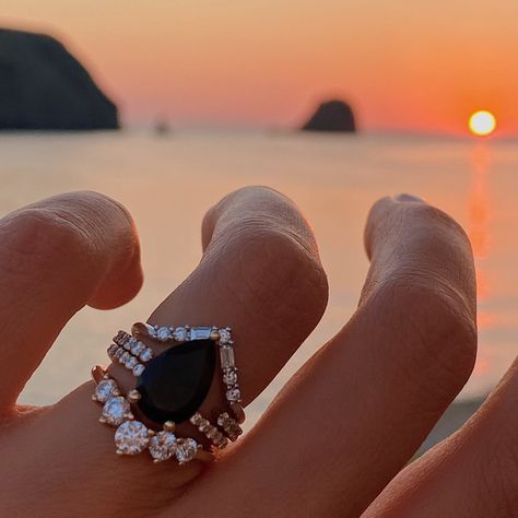 Marrow Fine, Onyx Engagement Ring, Cute Engagement Rings, Black Engagement Ring, Alternative Engagement Ring, Traditional Engagement Rings, Black Diamond Engagement, Engagement Ring Shapes, Black Diamond Ring Engagement