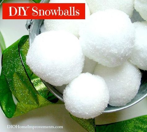 diy snowballs, crafts, seasonal holiday decor, DIY Snowballs Diy Snowballs, Snowballs Diy, Fake Snowballs, Snowball Ornament, Homemade Fabric Softener, Knit Toys, Winter Decorations, Christmas Tours, Kids Sewing