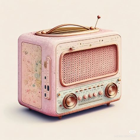 Pink Radio, Decoupage Vintage, Decoupage Paper, Bullet Journal Inspiration, Girly Art, Vintage Cards, Pink Aesthetic, Cute Pink, Aesthetic Art