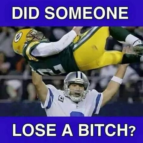 Dallas Cowboys vs Green Bay Packers Cowboys Vs Packers, American Football Memes, Cowboys Quotes, Packers Funny, Dallas Cowboys Memes, Dallas Cowboys Quotes, Cowboys Pictures, Cowboys Memes, Green Bay Packers Clothing