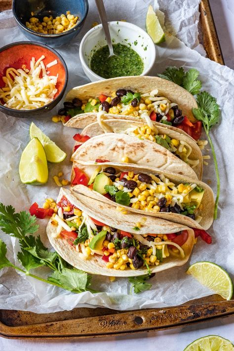 Vegetarian Soft Tacos, Veggie Tacos Recipes, Vegetable Tacos, Easy Weeknight Dinners Healthy, Weeknight Dinner Ideas, Veggie Tacos, Black Bean Tacos, Vegetable Quinoa, Whole Wheat Spaghetti