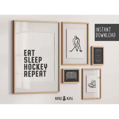 Ice Hockey Prints, Set of Five, Hockey Bedroom, Nursery Wall Decor, Hockey Wall Art, Kids Room Decor, Hockey Decor, Hockey Nursery Art Hockey Inspired Bedroom, Vintage Hockey Nursery, Kids Hockey Bedroom, Hockey Room For Boys, Hockey Bedroom For Boys, Hockey Bedroom Ideas, Hockey Kids Room, Hockey Themed Bedroom, Boys Hockey Bedroom