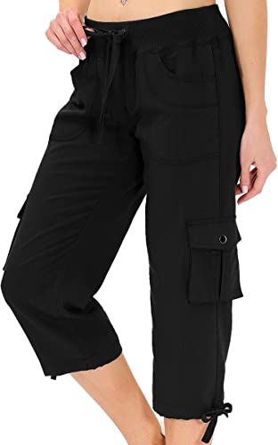 MoFiz Womens Capris with Pockets Loose Fit Casual Capri Pants Dressy Lightweight Ladies Baggy Cargo Pants for Hiking Baggy Cargo Pants, Dressy Pants, Womens Capris, Best Wear, Comfortable Dress, Cargo Pants, Capri Pants, Top Styles, Capri