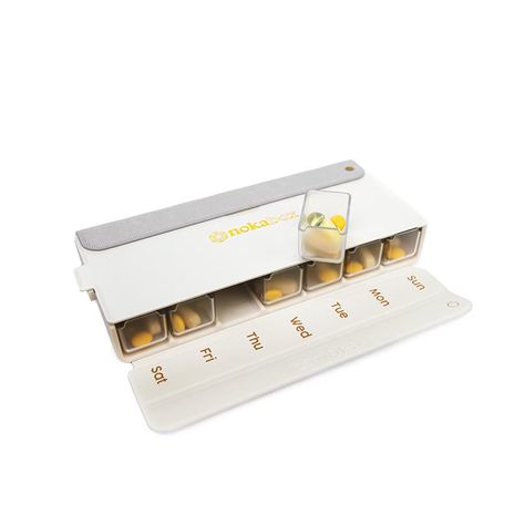 Noka Supply Twice-A-Day Pill Organizer Pill Organizer Aesthetic, Cute Pill Organizer, Pill Organization, Pill Organizer Ideas, Pill Packaging Design, Monthly Pill Organizer, Vision Board Design, Pill Organiser, Pill Packaging