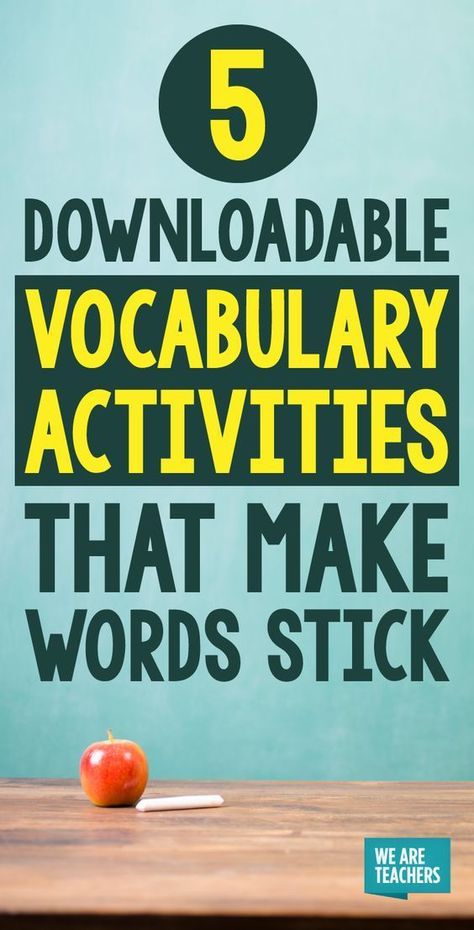 Vocabulary Activities to Make Words Stick - 5 Free Printables Vocabulary Activities Elementary, Vocabulary Strategies, Vocabulary Instruction, Science Vocabulary, Academic Vocabulary, Teaching Vocabulary, We Are Teachers, Vocabulary Lessons, Spelling Activities