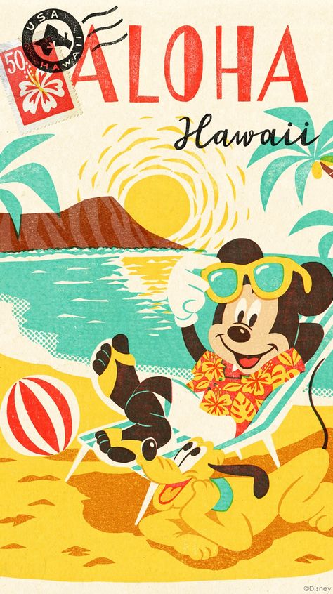 Retro Disney Wallpaper, Disney Posters Aesthetic, Retro Disney Posters, Retro Disney Aesthetic, Disney Summer Wallpaper, Vintage Disney Wallpaper, Disney World Art, Vintage Disney Art, Vintage Disney Posters