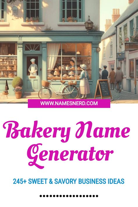 Elevate your baking business with a dash of creativity from our Bakery Name Generator. Sweet, whimsical names fresh out of the oven. Aesthetic Bakery Names, Home Bakery Name Ideas, Bakery Names Ideas Unique, Bakery Shop Names, Bakery Names, Modern Bakery, Rustic Bakery, Donut Care, Cute Bakery