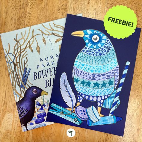 It's National Simultaneous Storytime season! 🐦 📚 Get your students excited to read Bowerbird Blues by Aura Parker with our FREE Funky Bowerbird template. 💙 Bowerbird Blues Craft, Bowerbird Blues Activities, Bowerbird Blues, Bookweek 2024, Preschool Experiences, Task Cards Free, Bower Bird, Kindergarten Craft, Teaching Posters