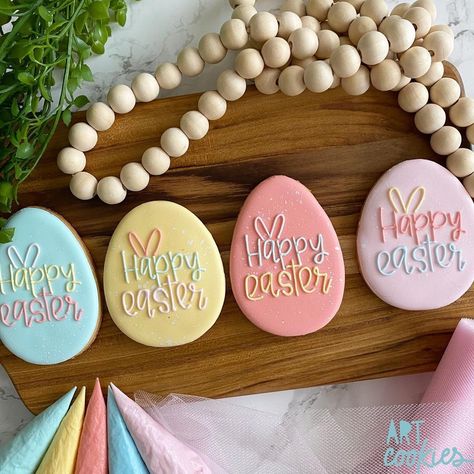 Easter Egg Cookies Decorated, Diy Sugar Cookies, Easter Sugar Cookies Decorated, Art Cookies, Easter Biscuits, Cookie Decorating Icing, Easter Egg Cookies, Royal Iced Cookies, Easter Sugar Cookies