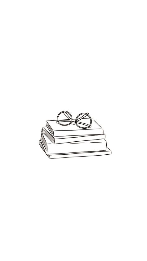 Reading Doodles Drawings, Science Line Art, Open Book Doodle, Reading Aesthetic Drawing, Book Reading Drawing, Book Highlight Instagram, Reading Drawing Easy, Cute Minimalist Drawing, Old Book Drawing