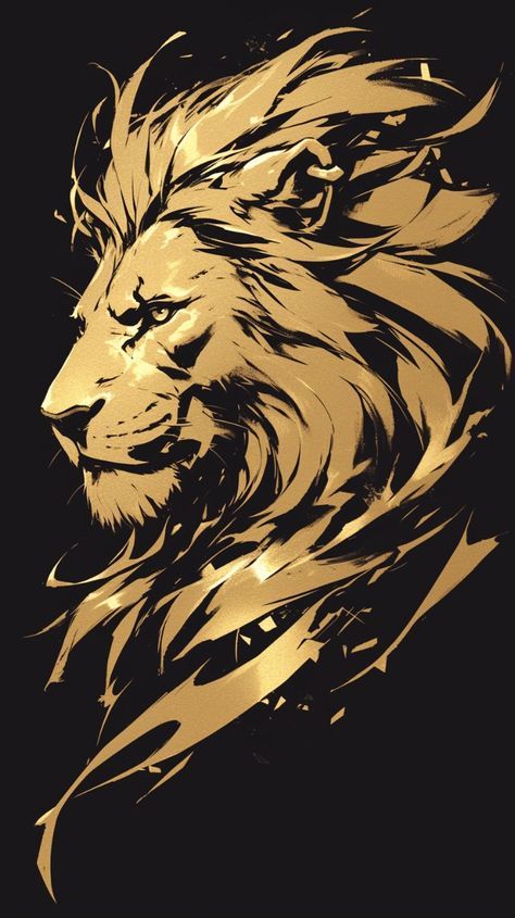 Black And Gold Design, Funniest Pictures, Wallpaper Gold, Lion Artwork, Lion Wallpaper, Black Lion, Lion Images, Lion Pictures, Abstract Art Wallpaper