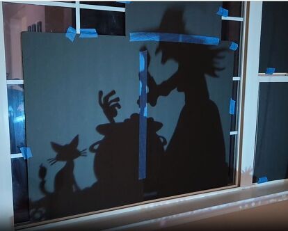 Halloween Window Silhouettes DIY: Easy Spooky Decor Project | Hometalk Window Halloween Decorations Diy, Halloween Window Shadows, Window Silouhette Halloween Diy, Diy Halloween Window Silhouettes Easy, Halloween Window Cutouts Diy, Halloween Sillouette Art Window, Easy Diy Halloween Window Decorations, Diy Window Halloween Decor, Spooky Window Decor