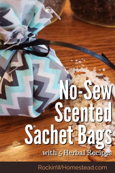 No-Sew Scented Sachet Bags With 5 Herbal Recipes #giftsfromthehomestead #herbs #gifts Diy Kids Room Decor, Drawer Sachets, Decorative Glass Jars, Herb Garden Kit, Kids Rooms Diy, Herbal Recipes, Sachet Bags, Aromatic Plant, Glass Jars With Lids