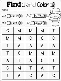 Letter Identification Activity for Preschool or Kindergarten. Make each letter a different color! Preschool Recognizing Letters, Identify Letters Activities, Pre K Learning Activities Teaching, Kindergarten Alphabet Activities, Kindergarten Arts And Crafts, Valentines Scripture, Kindergarten Spelling, Find And Color, Letter Recognition Worksheets