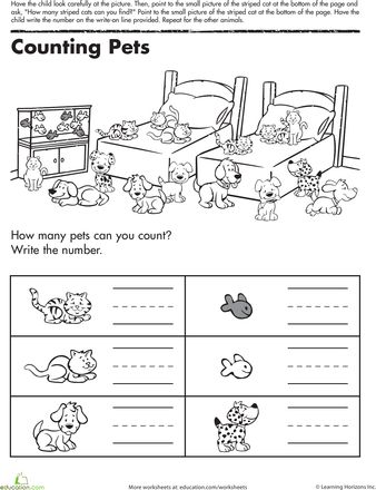 Worksheets: Counting Practice Preschool Pets, Kindergarten Spanish, Pet Study, Counting Worksheet, Kindergarten Math Worksheets Free, Spanish Numbers, Counting Practice, Pet Theme, Literacy Worksheets