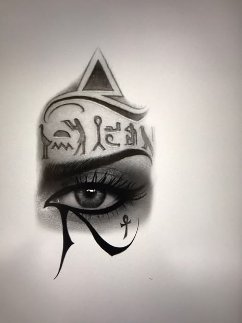 Cleopatra Eye Tattoo, Egypt Eye Tattoo, Egyptian Hieroglyphics Tattoo, Eye Of Ra Tattoo Design, Eye Of Providence Tattoo, Eye Of Ra Tattoo, Alchemy Elements, Egyptian Eye Tattoos, Egypt Eye