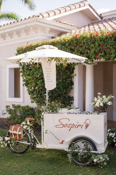 Perfect when having a Tuscan Inspired Wedding Gelato Cart, Truck Wedding, Tuscan Inspired Wedding, Wedding In Italy, Tuscan Inspired, Card Display, Wedding Idea, Navy Gold, Italy Wedding