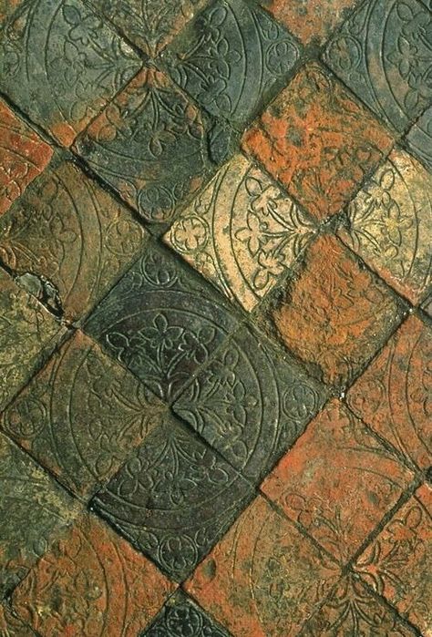 Tile Texture, Tiles Texture, Beautiful Tile, Sgraffito, Medieval Art, Color Textures, Floor Tiles, Browning, Middle Ages