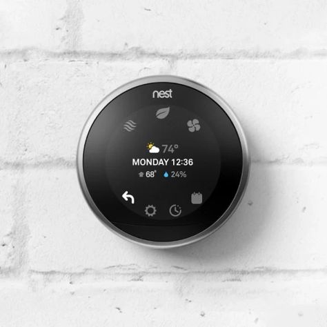 Nest Learning Thermostat - Programs Itself Then Pays for Itself - Google Store Google Nest Thermostat, Tv Mounted, Google Nest, Connected Home, Smart Bulb, Home Automation System, Google Store, Smart Thermostats, Home Technology