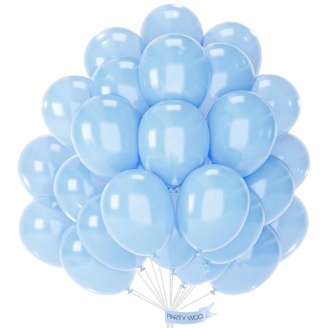 PRICES MAY VARY. 50 PCS PEARL LIGHT BLUE BALLOONS PACK: Package includes 12 inch balloons (50 pcs), ideal birthday decorations, party decorations, wedding decorations , baby shower decorations NON-TOXIC & SAFE: Made of latex, safe and non-toxic, recommended to use with a balloon hand pump or electric balloon pump WHAT TO FILL WITH: Latex balloons filled with AIR will stay full for up to 72 hours, while with HELIUM will stay full for 3-6 hours. For best float results, fill helium 1-2 hours before Light Blue Balloons, Light Blue Decor, Garland Balloon, Pearl Light, Blue Balloon, Balloon Pump, Anniversary Decorations, Blue Birthday, Blue Balloons