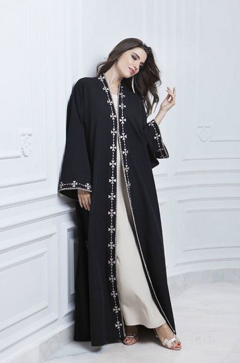 Black Abaya Designs Dubai Style, Fancy Abaya, Abaya Designs Dubai, Muslim Dress Abaya, Black Abaya Designs, Morrocan Fashion, Abaya Designs Latest, Abaya Fashion Dubai, Abaya Hijab