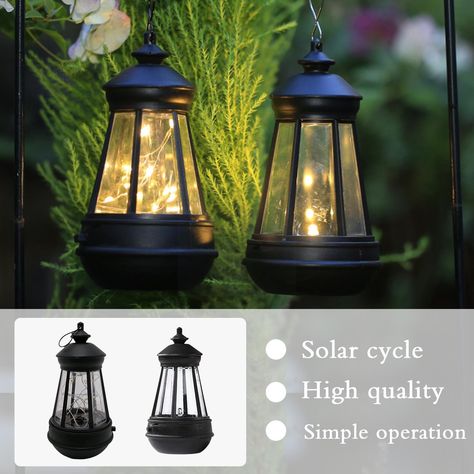 LED Solar Light Retro Kerosene Lamp Solar Powered Candle Lantern Courtyard Hanging Decor Outdoor Summer Mobile, Solar Lamps, Outdoor Solar Lamps, Christmas Summer, Hanging Solar Lights, Lantern Hanging, Luminaire Vintage, Yard Lights, Outdoor Candles