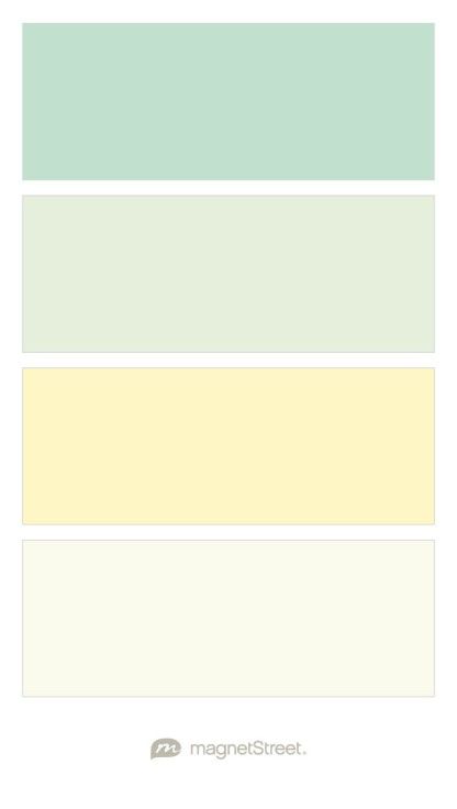 Yellow Mint Color Palette, Celadon Palette, Colors That Go With Mint Green, Yellow Pastel Color Palette, Pastel Yellow Color Palette, Mint Green Color Palette, Pale Yellow Weddings, Mint Butter, Mint Green And Yellow