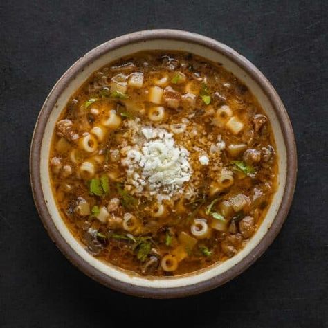 Italian Mushroom Soup (Zuppa di Funghi) | Forager Chef Italian Mushroom Soup, Forager Chef, Best Mushroom Soup, Chef John Recipes, Creamy Mushroom Soup, Foraging Recipes, Italian Soup, Traditional Recipes, Small Pasta